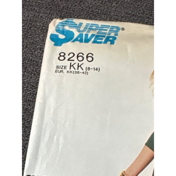 Super Saver 8266 Womens Dress Sewing Pattern Size 8 10 12 14 1987 Uncut - Picture 2 of 5
